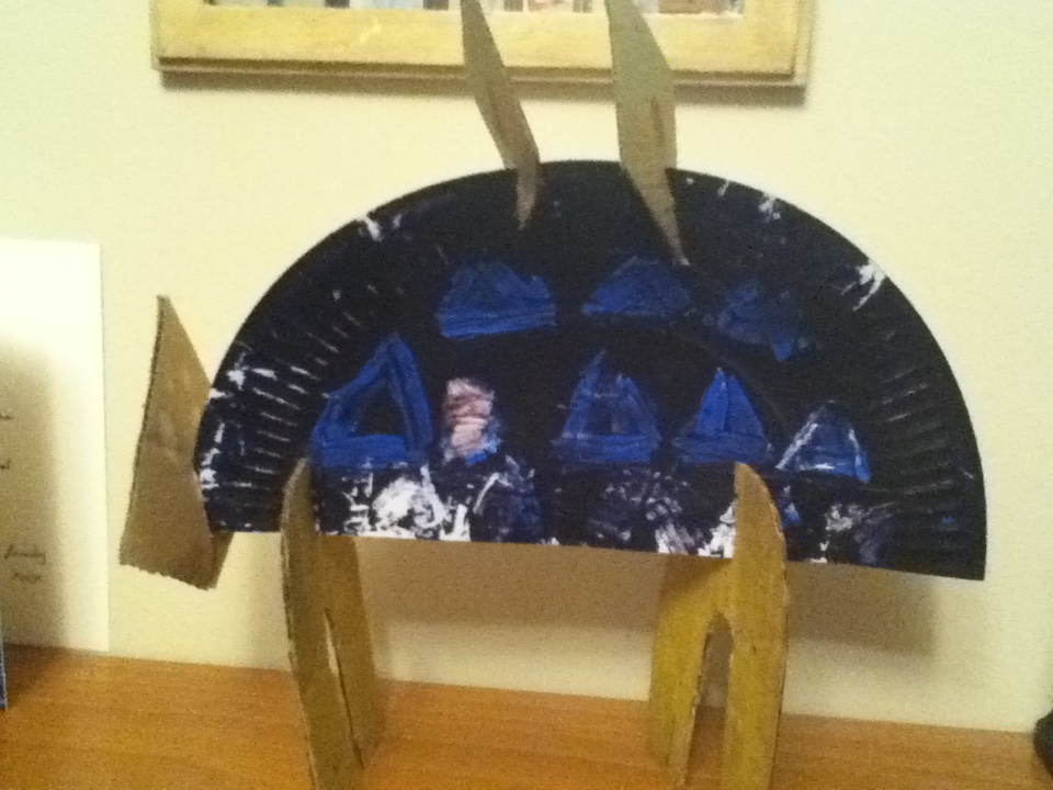 Paper plate dinosaur- model making with young children